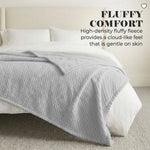 Lily Pebbled Fluffy Fleece Blanket - Cozy Popcorn Textured Throw