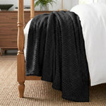 Lily Pebbled Fluffy Fleece Blanket - Cozy Popcorn Textured Throw