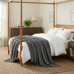 Lily Pebbled Fluffy Fleece Blanket - Cozy Popcorn Textured Throw