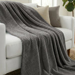 Lily Pebbled Fluffy Fleece Blanket - Cozy Popcorn Textured Throw