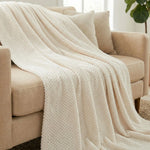 Lily Pebbled Fluffy Fleece Blanket - Cozy Popcorn Textured Throw