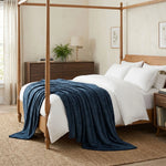 Lily Pebbled Fluffy Fleece Blanket - Cozy Popcorn Textured Throw