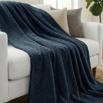 Lily Pebbled Fluffy Fleece Blanket - Cozy Popcorn Textured Throw