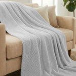 Lily Pebbled Fluffy Fleece Blanket - Cozy Popcorn Textured Throw