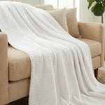 Lily Pebbled Fluffy Fleece Blanket - Cozy Popcorn Textured Throw