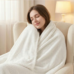 Lily Pebbled Fluffy Fleece Blanket - Cozy Popcorn Textured Throw