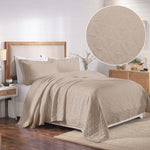 100% Cotton Matelassé Bedspread Set Lightweight Celtic Wedding Ring Jacquard (3-Piece)