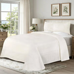 Lightweight Cotton Jacquard Bedspread Set – 3‐Piece Floral Scroll