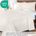 Lightweight Cotton Jacquard Bedspread Set – 3‐Piece Floral Scroll