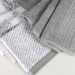 Cotton Solid Jacquard Hand Towel Set 6 Piece - Marble