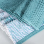 Cotton Marble Solid Jacquard Border Bath Towel Set of 4
