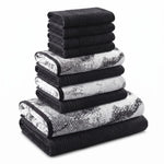 Marble Solid and Jacquard Assorted Cotton Towel Set - 10 Piece