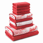 Marble Solid and Jacquard Assorted Cotton Towel Set - 10 Piece