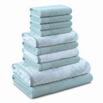 Marble Solid and Jacquard Assorted Cotton Towel Set - 10 Piece