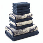 Marble Solid and Jacquard Assorted Cotton Towel Set - 10 Piece