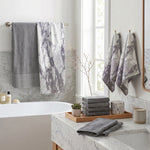 Marble Solid and Jacquard Assorted Cotton Towel Set - 10 Piece