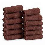 Solid Jacquard Cotton Face Towel Set - 12 Piece