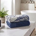 Marble & Solid Oversized Cotton Bath Sheets – Mixed 2 Piece Set