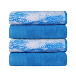 Cotton Marble Solid Jacquard Border Bath Towel Set of 4
