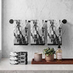Marble Pattern Velour Cotton Hand Towel Set - 6 Piece