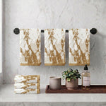 Marble Pattern Velour Cotton Hand Towel Set - 6 Piece