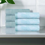 Cotton Solid Jacquard Hand Towel Set 6 Piece - Marble