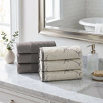 Cotton Solid Jacquard Hand Towel Set 6 Piece - Marble