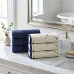 Cotton Solid Jacquard Hand Towel Set 6 Piece - Marble