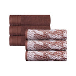 Cotton Solid Jacquard Hand Towel Set 6 Piece - Marble