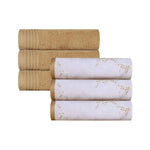 Cotton Solid Jacquard Hand Towel Set 6 Piece - Marble