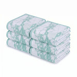 Marble Pattern Velour Cotton Hand Towel Set - 6 Piece