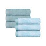 Cotton Solid Jacquard Hand Towel Set 6 Piece - Marble