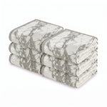 Marble Pattern Velour Cotton Hand Towel Set - 6 Piece