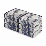 Marble Pattern Velour Cotton Hand Towel Set - 6 Piece