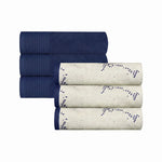 Cotton Solid Jacquard Hand Towel Set 6 Piece - Marble