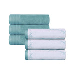 Cotton Solid Jacquard Hand Towel Set 6 Piece - Marble