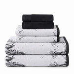 Marble Jacquard and Solid Assorted Cotton Towel Set - 6 Piece