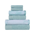 Marble Cotton Jacquard and Solid Towel Set 6 Piece