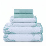 Marble Jacquard and Solid Assorted Cotton Towel Set - 6 Piece