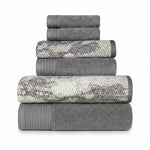 Marble Cotton Jacquard and Solid Towel Set 6 Piece