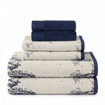 Marble Jacquard and Solid Assorted Cotton Towel Set - 6 Piece