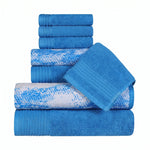 Marble Solid and Jacquard Assorted Cotton Towel Set - 8 Piece
