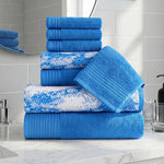 Marble Solid and Jacquard Assorted Cotton Towel Set - 8 Piece