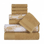 Marble Solid and Jacquard Assorted Cotton Towel Set - 8 Piece