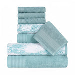 Marble Solid and Jacquard Assorted Cotton Towel Set - 8 Piece