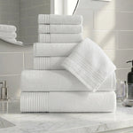 Marble Solid and Jacquard Assorted Cotton Towel Set - 8 Piece