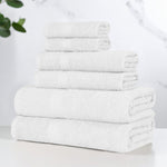 Miami 100% Cotton 6-Piece Towel Set - Lightweight & Quick-Drying