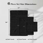 Miami 100% Cotton 6-Piece Towel Set - Lightweight & Quick-Drying