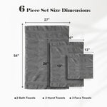 Miami 100% Cotton 6-Piece Towel Set - Lightweight & Quick-Drying