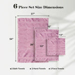 Miami 100% Cotton 6-Piece Towel Set - Lightweight & Quick-Drying
